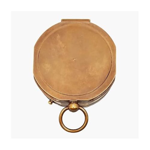 스텐리 Premium Large Antique Brass Compass Gift for Men, Him, Son | Engraved Compass Personalized | Optional Laser Engraved Wood Box