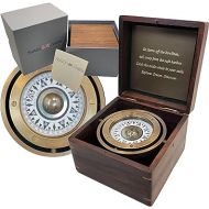 Personalized Large Desk Compass Gift for Men, Him, Son | Engraved Gifts for Graduation, Baptism, Confirmation, Business Promotion, Executive Retirement | Antique Gimbaled Compasses in Wood Box