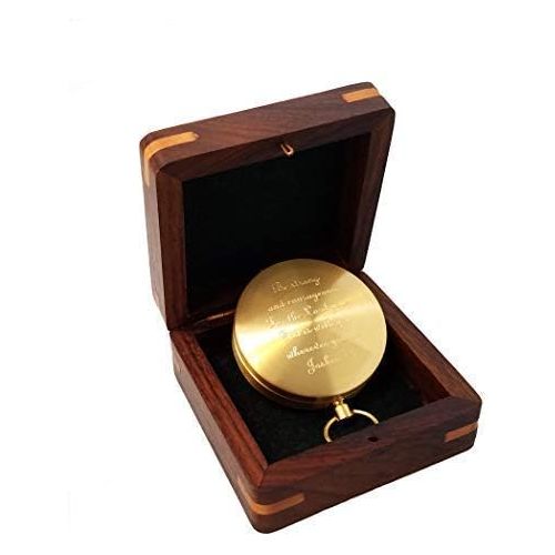 스텐리 Stanley London Personalized Pocket Compass Engraved Joshua 1:9 (Be Strong and Courageous) - Great for Baptism, Confirmation, First Communion, Graduation