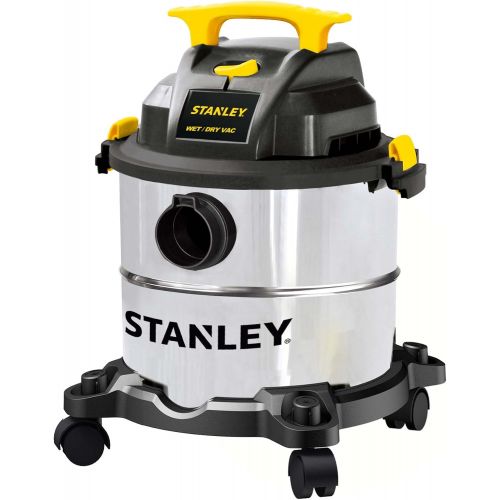 스텐리 Stanley 5 Gallon Wet Dry Vacuum, 4 Peak HP Stainless Steel 3 in 1 Shop Vac Blower with Powerful Suction, Multifunctional Shop Vacuum W/ 4 Horsepower Motor for Job Site,Garage,Basem