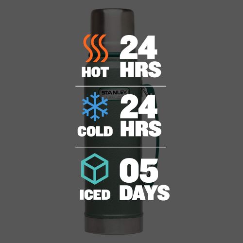 스텐리 Stanley Classic Vacuum Insulated Wide Mouth Bottle - BPA-Free 18/8 Stainless Steel Thermos for Cold & Hot Beverages  Keeps Liquid Hot or Cold for Up to 24 Hours 