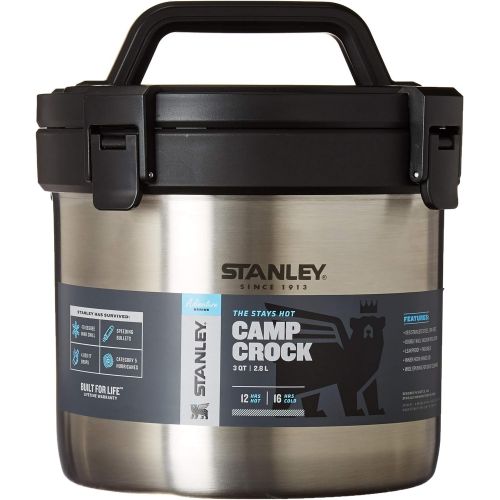 스텐리 Stanley Adventure Stay Hot 3qt Camp Crock - Vacuum Insulated Stainless Steel Pot - Keeps Food Hot for 12 Hrs & Cold for 16 Hrs