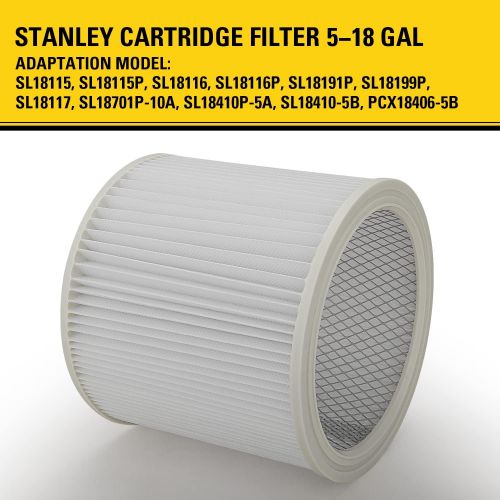 스텐리 Stanley 08-2501 5-18 Gallon Cartridge Filter for Wet/Dry Vacuums