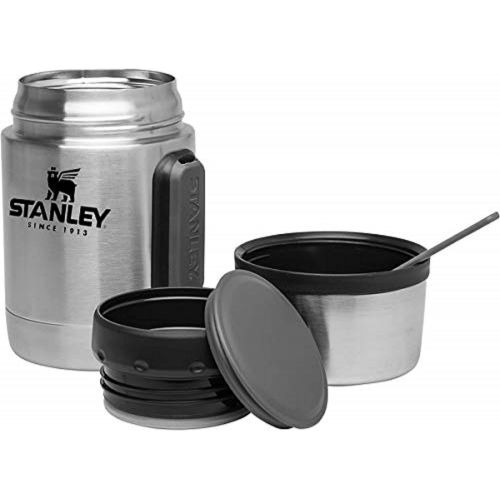 스텐리 Stanley Classic Legendary Vacuum Insulated Food Jar 18 oz  Stainless Steel, Naturally BPA-Free Container  Keeps Food/Liquid Hot or Cold for 15 Hours  Leak Resistant, Easy Clean