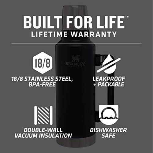 스텐리 Stanley Classic VacuumInsulatedWide MouthBottle- BPA-Free 18/8 Stainless SteelThermosfor Cold & HotBeveragesKeeps Liquid Hot or Cold for Up to 24