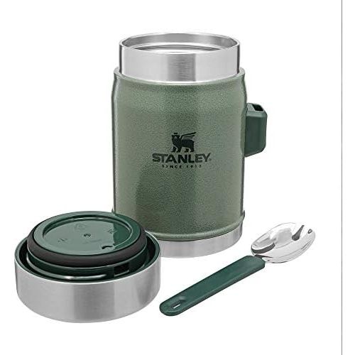 스텐리 Stanley The Legendary Food Jar + Spork 14oz Hammertone Green