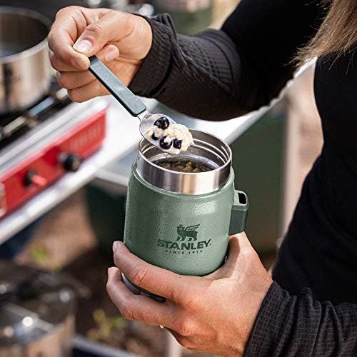 스텐리 Stanley The Legendary Food Jar + Spork 14oz Hammertone Green