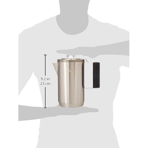 스텐리 [아마존베스트]Stanley Camp Percolator w/Silicone Cool Grip - Easy Carry, 6 Cup Stainless Steel Coffee Pot, 1.1 QT Old School Coffee Maker