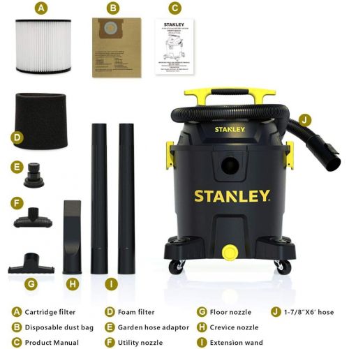 스텐리 [아마존베스트]STANLEY SL18701P-10A Wet/Dry Vacuum,10 Gallon 6.0 Peak HP, 10Gallon, Black