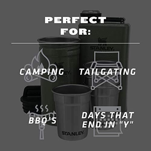 스텐리 [아마존베스트]Stanley Shot Flask Gift Stainless Steel Glass Set Outdoor Adventure Pack 4 Metal Glasses Whisky Travel Drinking cup