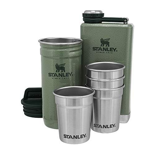 스텐리 [아마존베스트]Stanley Shot Flask Gift Stainless Steel Glass Set Outdoor Adventure Pack 4 Metal Glasses Whisky Travel Drinking cup