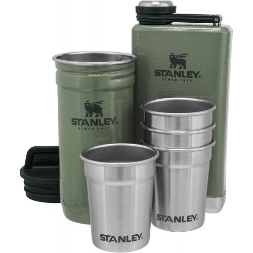 스텐리 [아마존베스트]Stanley Shot Flask Gift Stainless Steel Glass Set Outdoor Adventure Pack 4 Metal Glasses Whisky Travel Drinking cup