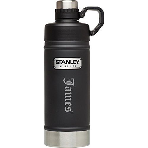 스텐리 Personalized Stanley Vacuum Insulated Black Matte Water Bottle with free engraving