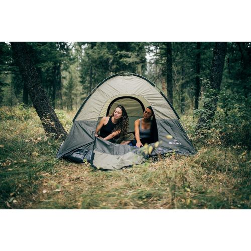  Stansport Hunter Series Trophy Hunter Tent (Forest Green/Tan, 7-Feet X 7-Feet X 54-Inch)