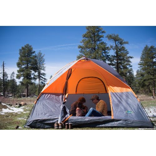  Stansport 3 Season Tent - 8 X 10 X 6 Ft - Orange W/Gray Trim
