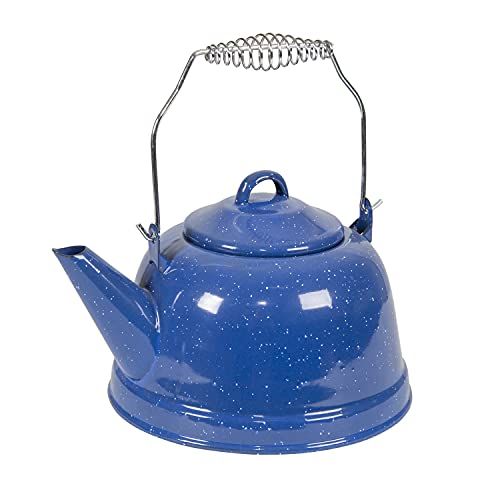  Stansport Enamel Tea Kettle, 3 Quart, Blue (10955)