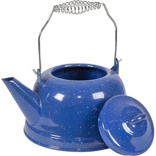  Stansport Enamel Tea Kettle, 3 Quart, Blue (10955)