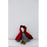 StapleyDollsandDecor Red Riding hood doll, handmade doll, cloth doll, rag doll, plush doll, fabric doll, red hood, soft doll, one of a kind, nursery rhyme doll