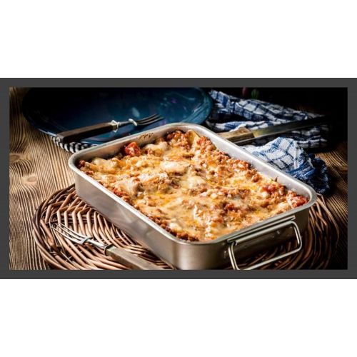  Star Dist Professional Kitchen Quality Stainless Steel Roaster, Lasagna Pan, Casserole Dish W/ Roasting Rack for Everything From Thanksgiving Turkey to Easter Hams or Any Holiday Meal