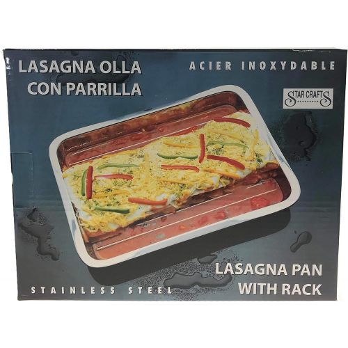  [아마존베스트]Star Dist Professional Kitchen Quality Stainless Steel Roaster, Lasagna Pan, Casserole Dish W/ Roasting Rack for Everything From Thanksgiving Turkey to Easter Hams or Any Holiday Meal