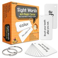 Star Right Education Sight Words Flash Cards, 169 Sight Words and Sentences With 2 Rings