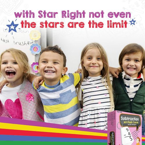  Star Right Education Subtraction Flash Cards, 0-12 (All Facts, 169 Cards) With 2 Rings