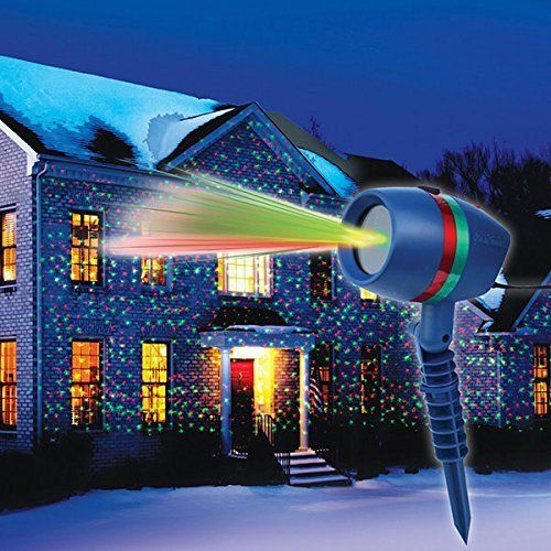  Star Shower Motion Laser Light by BulbHead - Indoor Outdoor Laser Light for Hassle-Free Holiday Decorating  Sparking or Still Red and Green Laser Lights Cover up to 3200 Square Fe