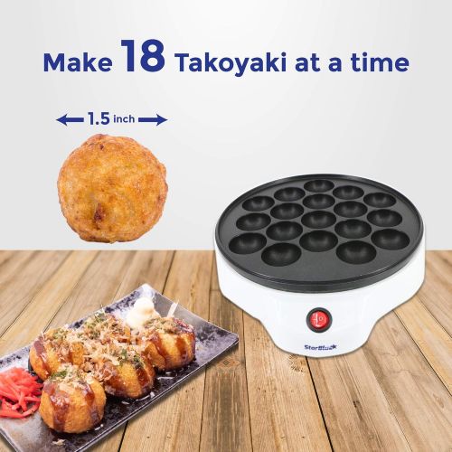  Takoyaki Maker by StarBlue with FREE Takoyaki picks - Easy and Simple to operate electric machine to make Japanese Takoyaki Octopus Ball AC 120V 50/60Hz 650W