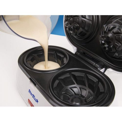  [아마존베스트]Double Waffle Bowl Maker by StarBlue - White - Make bowl shapes Belgian waffles in minutes | Best for serving ice cream and fruit | Gift ideas 110V 50/60Hz 1200W
