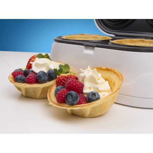  [아마존베스트]Double Waffle Bowl Maker by StarBlue - White - Make bowl shapes Belgian waffles in minutes | Best for serving ice cream and fruit | Gift ideas 110V 50/60Hz 1200W