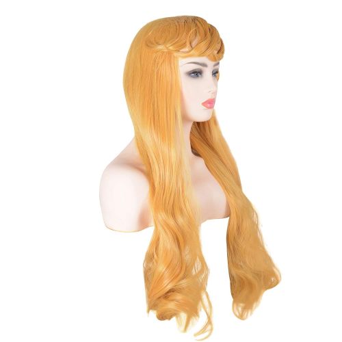  StarDY Women Wig Princess Aurora Gold Yellow Curly Hairs Coslay Costume