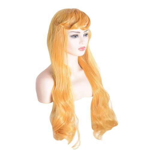  StarDY Women Wig Princess Aurora Gold Yellow Curly Hairs Coslay Costume