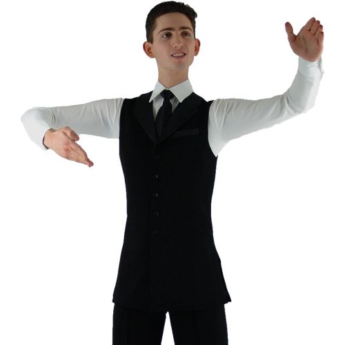  StarDance MDV04 Mens Long Dance Vest with Satin Lapel