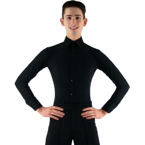  StarDance MS961 Mens Black Ballroom Smooth Latin Dance Shirt with Briefs