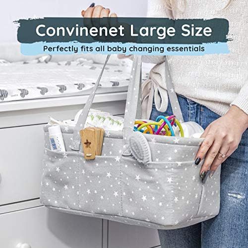  StarHug Baby Diaper Caddy Organizer - Baby Shower Gift Basket | Large Nursery Storage Bin for Changing Table | Car Travel Tote Bag | Newborn Registry Must Haves | Free Bonus Bottle