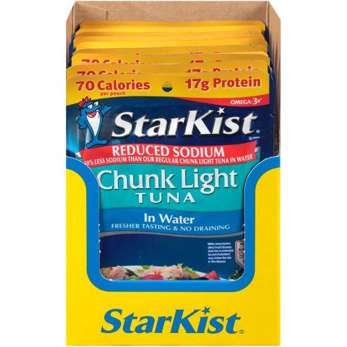  StarKist Reduced Sodium Chunk Light Tuna in Water, 2.6 Ounce Pouches (Pack of 24)