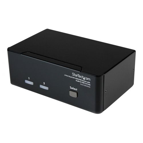  StarTech Startech 2-Port Dual DVI USB KVM Switch w Audio and USB 2.0 Hub