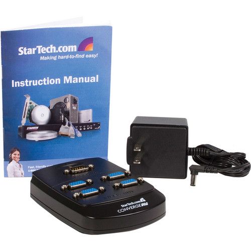  StarTech ST124W 4 Port Wall-Mountable VGA Video Splitter (Black)