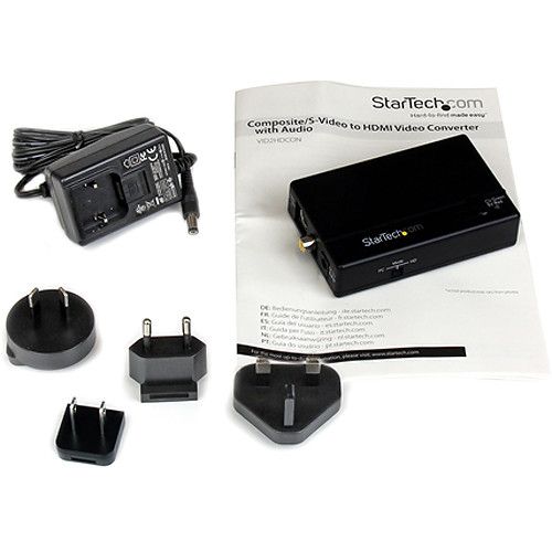  StarTech VID2HDCON Composite & S-Video to HDMI Converter with Audio (Black)