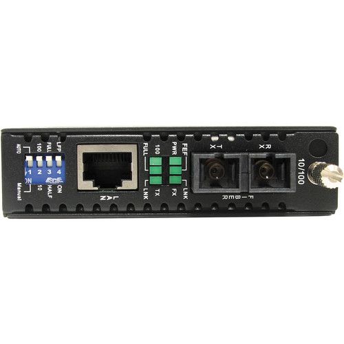  StarTech ET90110SM302 10/100 Mb/s Single Mode Fiber Media Converter SC (Black)