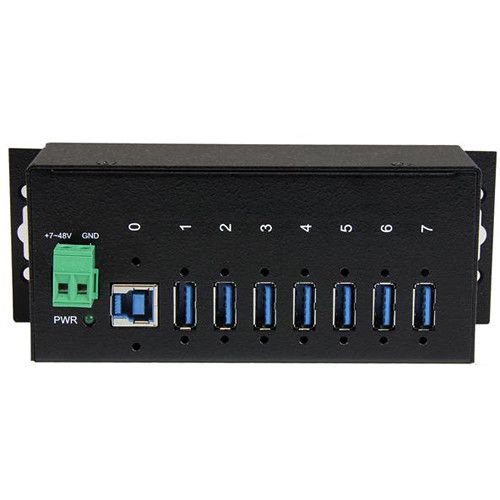  StarTech 7-Port Industrial USB 3.0 ESD and Surge Protection Hub (Black)