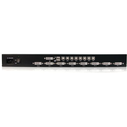  StarTech 8-Port 1U Rackmount DVI USB KVM Switch (Black)