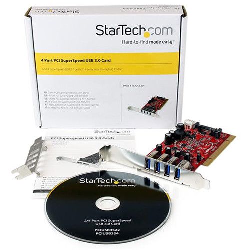  StarTech Four-Port SuperSpeed USB 3.0 PCI Card with SATA/SP4 Power
