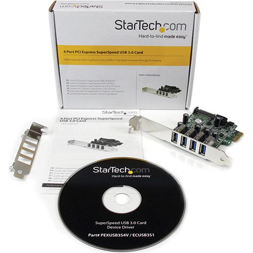  StarTech 4-Port SuperSpeed USB 3.0 PCIe Card with SATA Power Connector & UASP