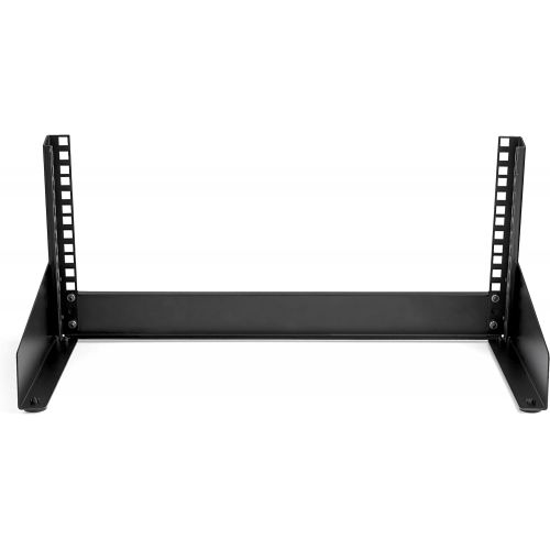  StarTech.com 4U 19 Desktop Open Frame Rack - 2 Post Free-Standing Network Rack Switch Depth for Patch Panel/Data/AV/IT/Communication/Studio/Computer Equipment 66lb Capacity w/Cage