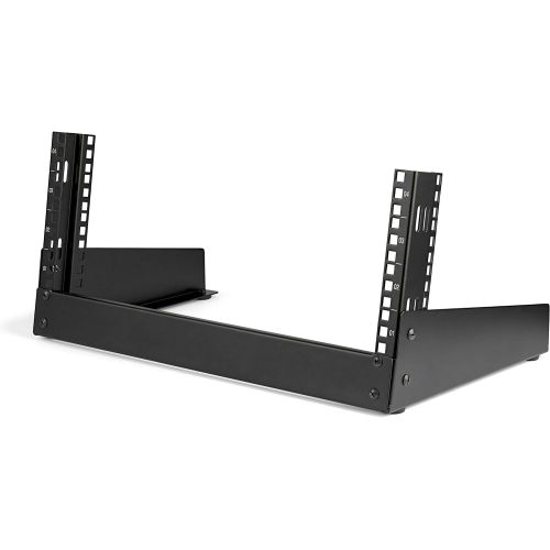  StarTech.com 4U 19 Desktop Open Frame Rack - 2 Post Free-Standing Network Rack Switch Depth for Patch Panel/Data/AV/IT/Communication/Studio/Computer Equipment 66lb Capacity w/Cage