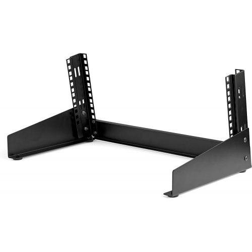  StarTech.com 4U 19 Desktop Open Frame Rack - 2 Post Free-Standing Network Rack Switch Depth for Patch Panel/Data/AV/IT/Communication/Studio/Computer Equipment 66lb Capacity w/Cage