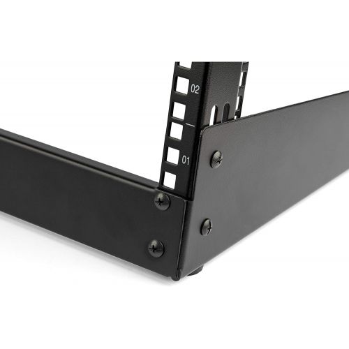  StarTech.com 4U 19 Desktop Open Frame Rack - 2 Post Free-Standing Network Rack Switch Depth for Patch Panel/Data/AV/IT/Communication/Studio/Computer Equipment 66lb Capacity w/Cage