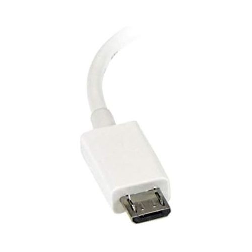  StarTech.com 5in White Micro USB to USB OTG Host Adapter M/F - Micro USB Male to USB A Female On-The-Go Host Cable Adapter - White (UUSBOTGW)