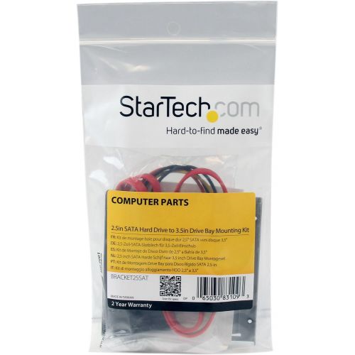  StarTech.com SSD Mounting Bracket - Solid Metal - 2.5in to 3.5 Hard Drive Adapter - SSD Bracket - SSD Upgrade Kit (BRACKET25SAT)
